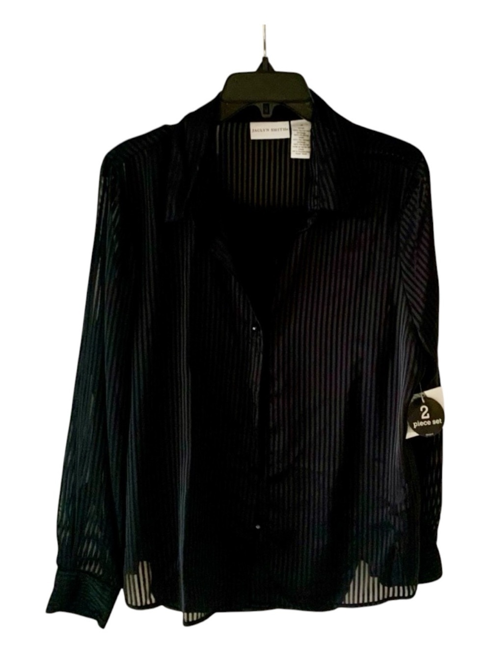 Jaclyn Smith Woman’s Shirt Two Pieces Set  Black Size 10